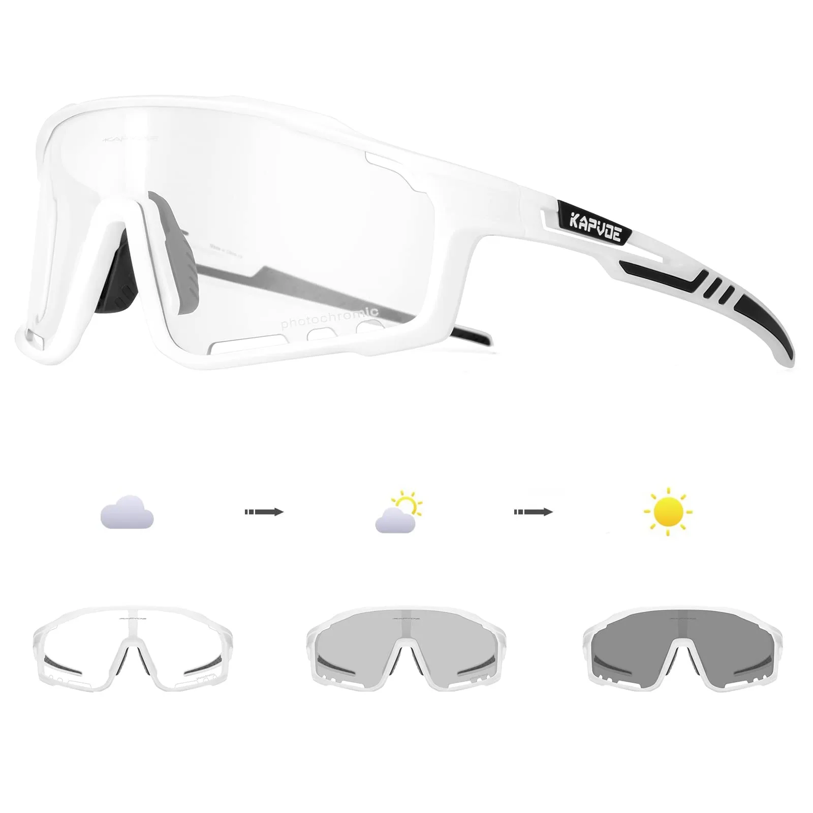Kapvoe photochromic sport sunglasses image 2