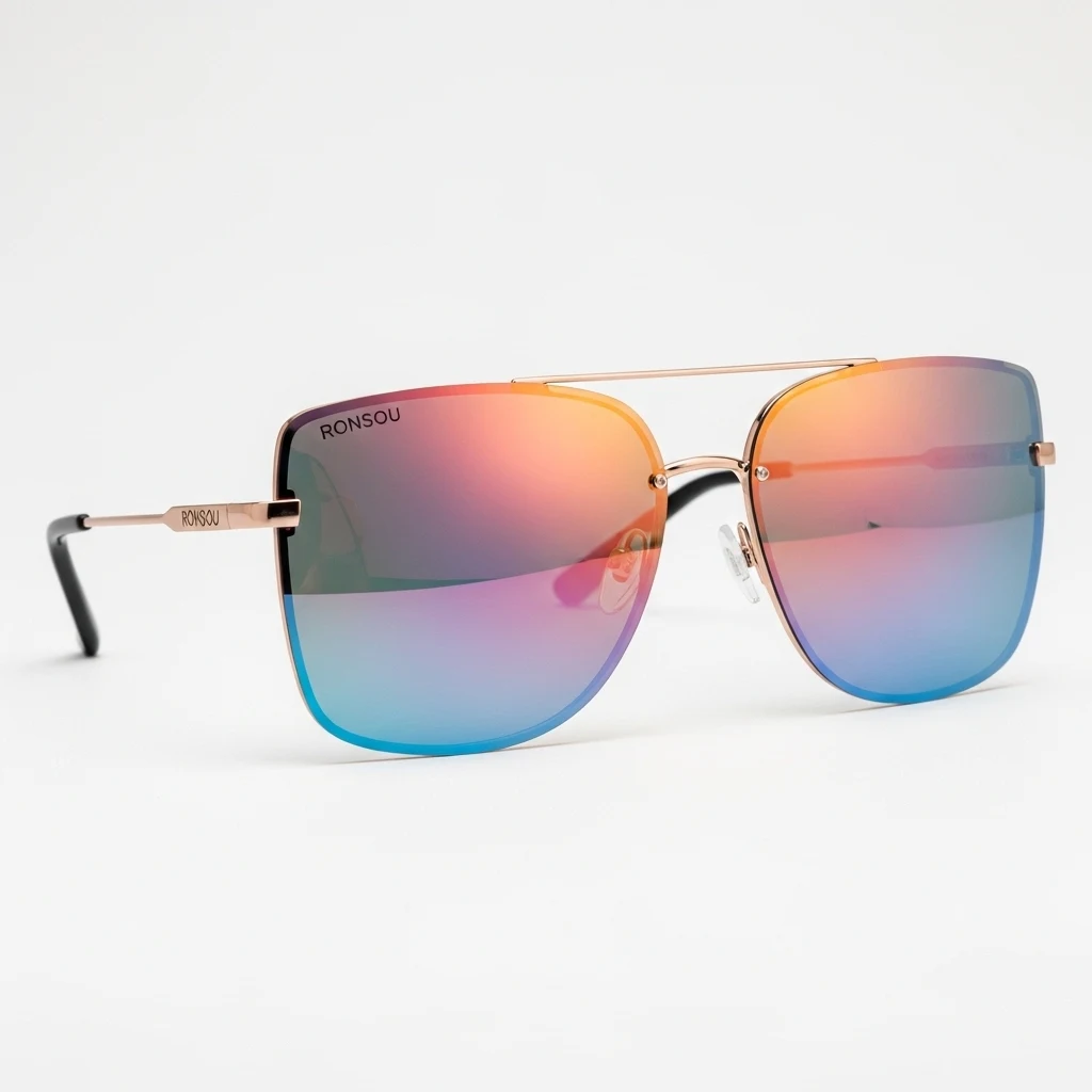 RONSOU oversized mirrored sunglasses